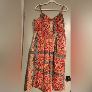 Old Navy Vibrant Patchwork Maxi Dress with pockets